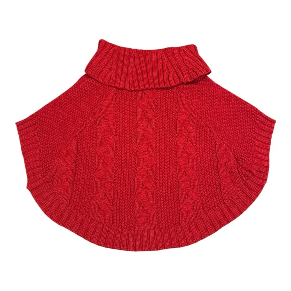 Carter’s Toddler Girls Cable Knit Vibrant‎ Red Poncho, Size  2T